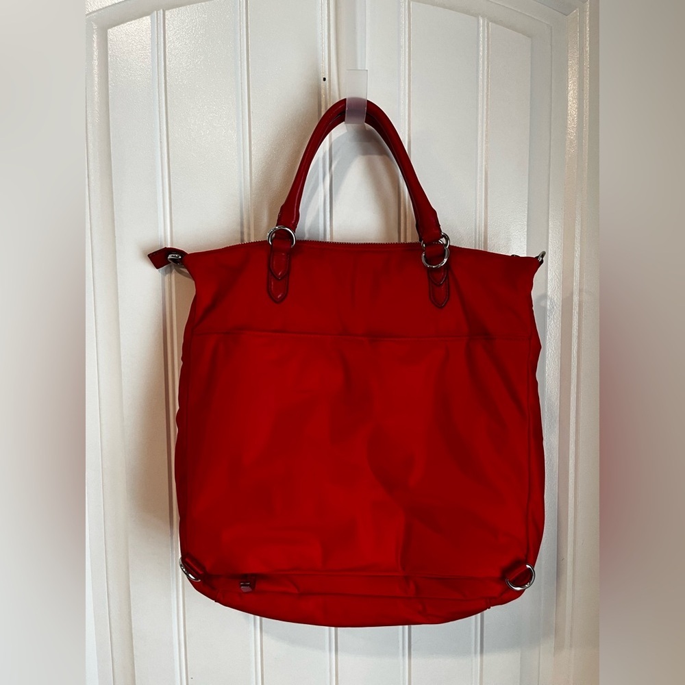 MZ Wallace CHELSEA convertible Backpack Tote BRIGHT CHERRY RED π - Picture 11 of 16